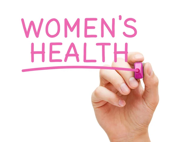 Saúde das mulheres manuscrito com marcador rosa — Fotografia de Stock