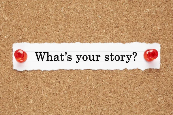 Question What Your Story Printed Piece White Paper Pinned Cork — Stock Photo, Image