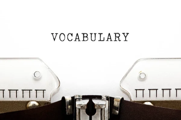 Word Vocabulary Typed Vintage Typewriter Copy Space — Stock Photo, Image