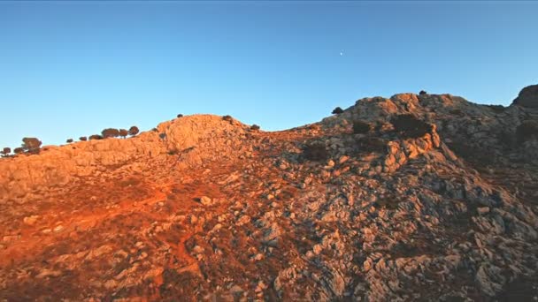 Vista Aérea Cámara Lenta Del Hermoso Atardecer Punto Vista Drones — Vídeo de stock