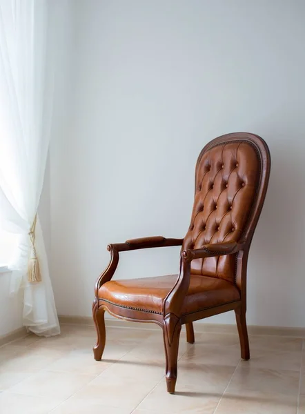 Классический Стиль Кресло Винтажном Номере — стоковое фото