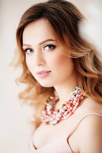Portrait Beautiful Young Woman Makeup — Stock Photo, Image