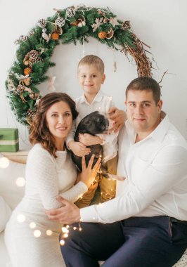 Dekore Noel iç ile evde Aile