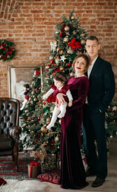 mutlu aile Noel İç poz