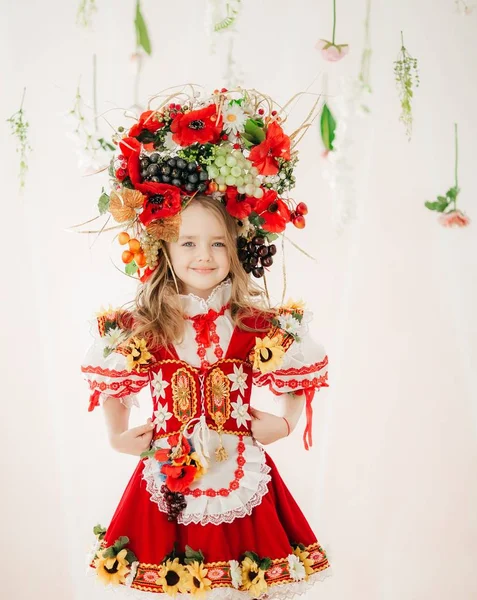 Allegro Bambina Costume Nazionale — Foto Stock