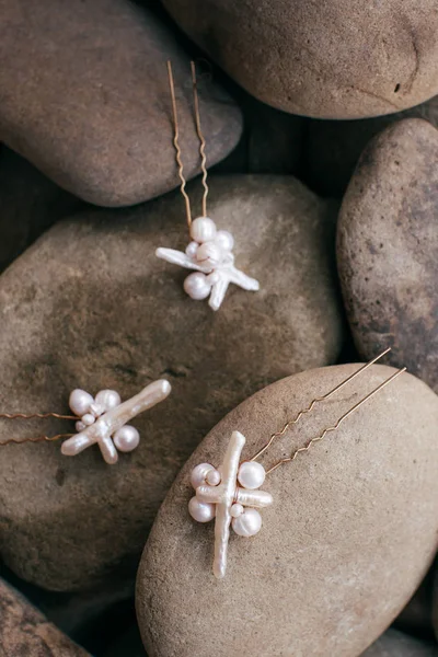 Mooie Elegante Handgemaakte Haarspelden — Stockfoto