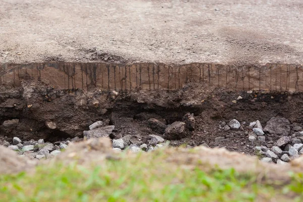 Repair Ramps Sidewalks Disabled Renovation Road New Asphalt Pavement Asphalt — Stock Photo, Image