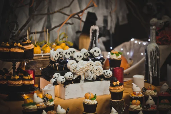 Candy Bar Different Sweets Celebration Halloween — Stock Photo, Image
