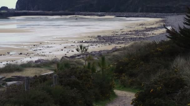 Playas vacías de arena de Bretaña — Vídeos de Stock