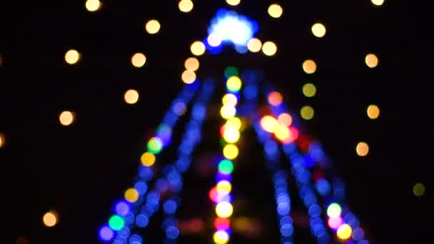 Abstrato Fundo Natal Com Luzes Desfocadas — Vídeo de Stock