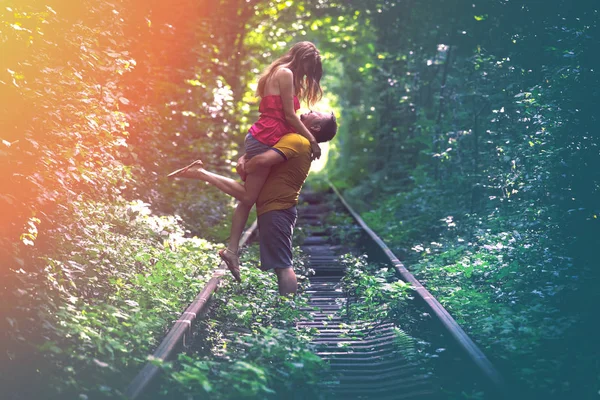 Mulher Homem Túnel Amor Ukrain — Fotografia de Stock