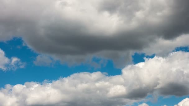 Witte Wolken Een Blauwe Hemel Timelapse — Stockvideo