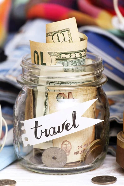 Desejo Vaguear Conceito Aventura Fundo Que Levar Para Uma Viagem — Fotografia de Stock