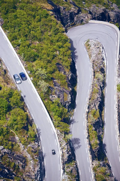 Trollstigeveien Camino Serpenteante Las Montañas Noruegas Norwa —  Fotos de Stock