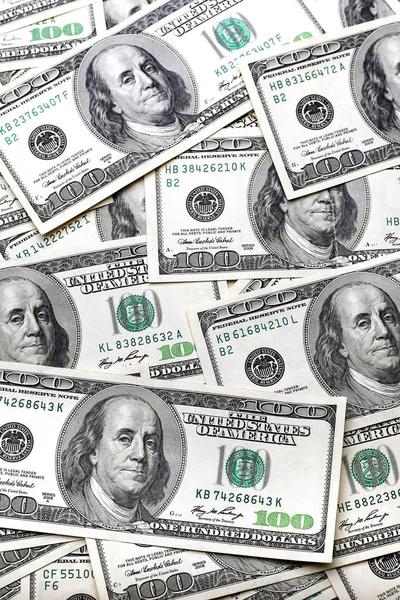 Tasarruf Yüz Dolarlık Banknot Bir Arka Plan — Stok fotoğraf
