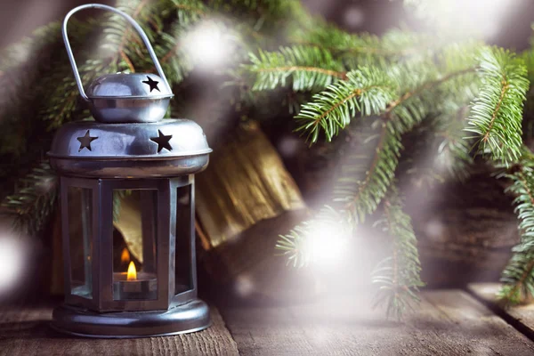 Kerst Decor Houten Tabl — Stockfoto