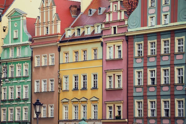 Edifícios Coloridos Wroclaw Praça Principal Cidade Stary Ryne — Fotografia de Stock