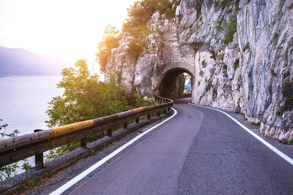 Tonnel Unique Famous Strada Della Forra Scenic Road Caves Leading — Stock Photo, Image