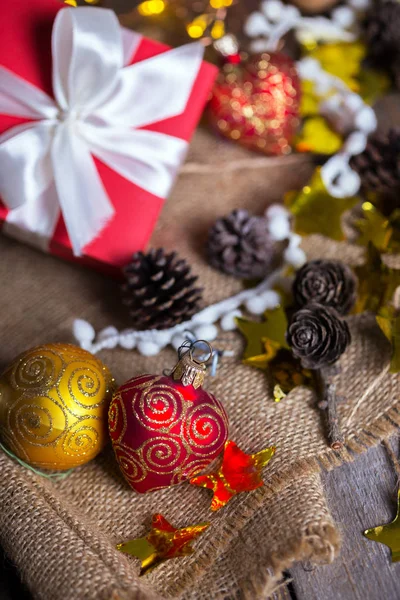 Christmas Group Gifts Background Garland — Stock Photo, Image