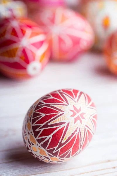 Güzel Paskalya Yortusu Yumurta Pysanka Yapımı Ukrayna Traditiona — Stok fotoğraf