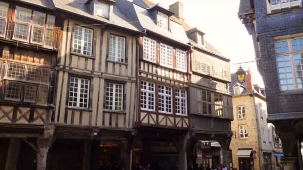 Vista Frontal Casas Francesas Colombage — Vídeos de Stock