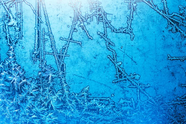 Background Made Winter Frozen Window Glas — Stock Photo, Image