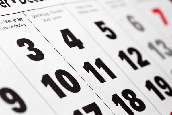 Fondo Hecho Fechas Calendario Cerrar — Foto de Stock