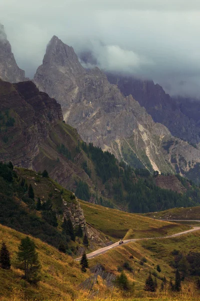 Górska Droga Serpentynach Górach Dolomity Ital — Zdjęcie stockowe