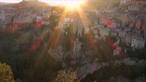 View Old Famous Tuff City Sorano — Stock Video