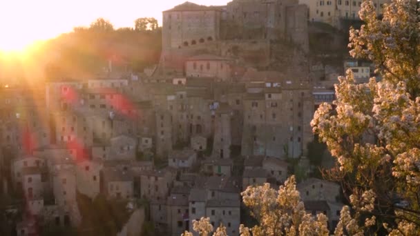 Widok Stare Miasto Słynnego Tuff Sorano — Wideo stockowe