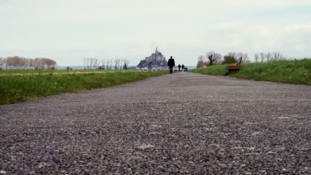 法国诺曼底圣米歇尔山景 — 图库视频影像