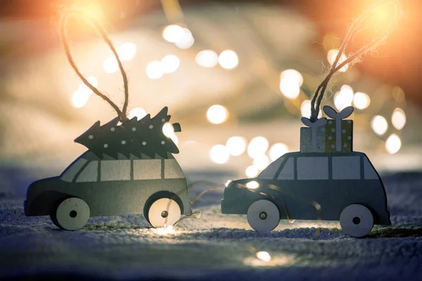 Boże Narodzenie Nowy Rok Zabawki Tle Tre Boże Narodzenie — Zdjęcie stockowe