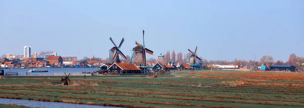 Zaanse Schans Pays Bas Avril 2018 Vue Des Éoliennes Zaanse — Photo