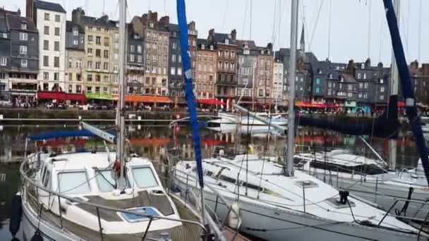 Port Honfleur Par Une Belle Journée Normandie France — Video