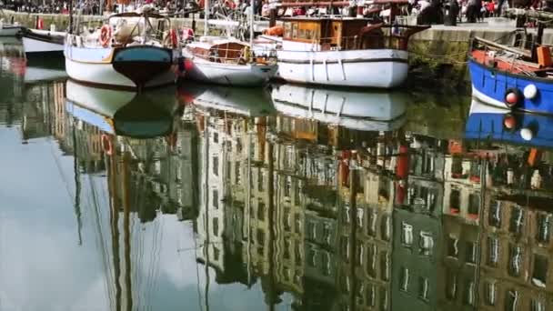 Honfleur Přístav Krásný Den Normandie Francie — Stock video