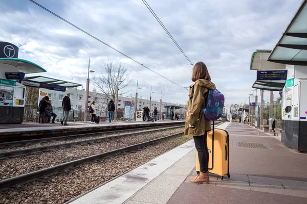 Paris Frankreich April 2018 Blick Auf Den Belvedere Bahnsteig Und — Stockfoto