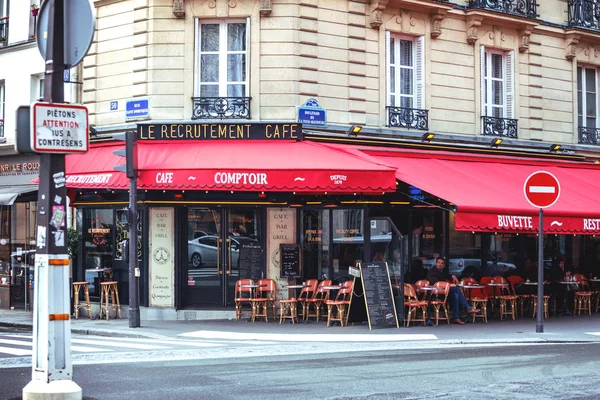 Parigi Francia Marzo 2018 Bella Vista Sulle Strade Parigi Caffè — Foto Stock