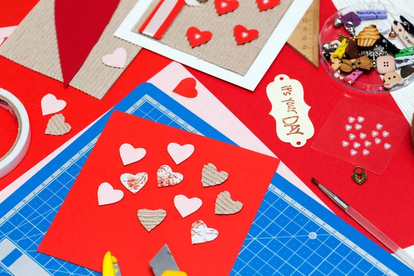 Fond Scrapbook Carte Postale Sur Les Valentines — Photo