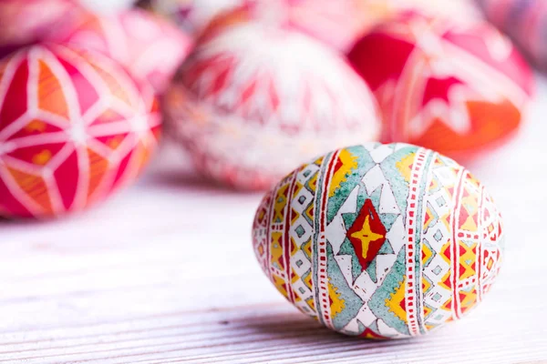Красиві Пасхальне Яйце Писанка Ручної Роботи Українським Traditiona — стокове фото