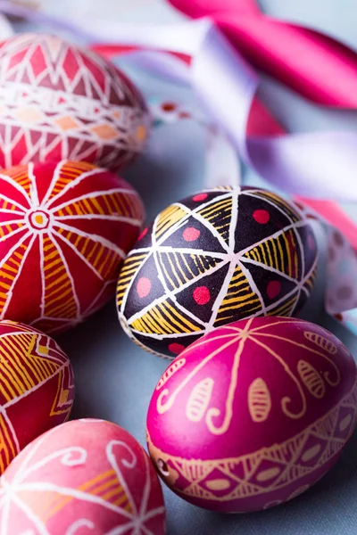 美丽的复活节彩蛋 Pysanka 乌克兰传统 — 图库照片