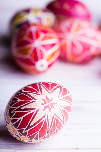 Vackra Påskägg Påskägg Handgjord Ukrainska Traditionella — Stockfoto