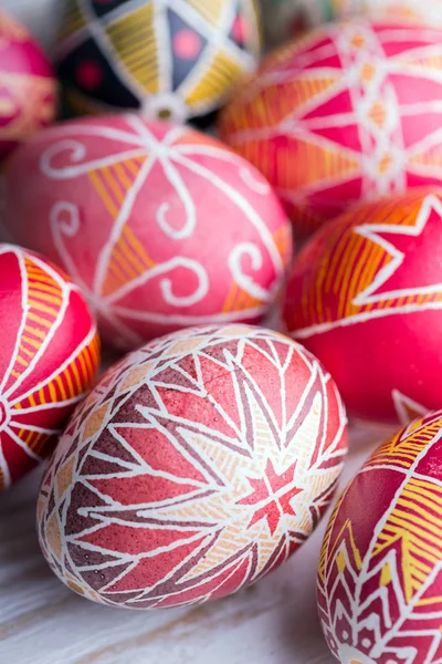 Güzel Paskalya Yortusu Yumurta Pysanka Yapımı Ukrayna Traditiona — Stok fotoğraf
