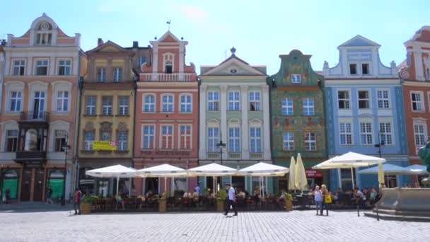 Poznan Polska Lipiec 2017 Widok Rynku Głównego Miasta Poznania Poranku — Wideo stockowe