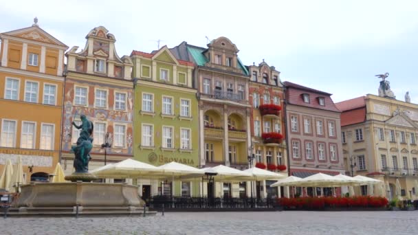 Poznan Poland July 2017 View Main Square Rynek Polish City — Stock Video
