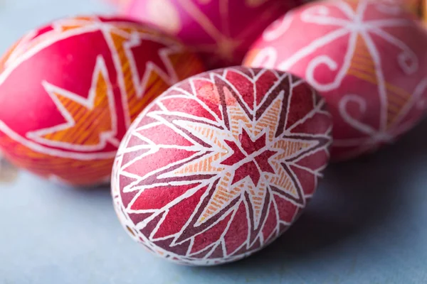 Vackra Påskägg Påskägg Handgjord Ukrainska Traditionella — Stockfoto