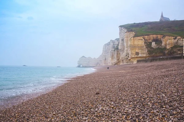 Beautiful Landscapes Cliff Etretat Cloudy Day France — Stock Photo, Image