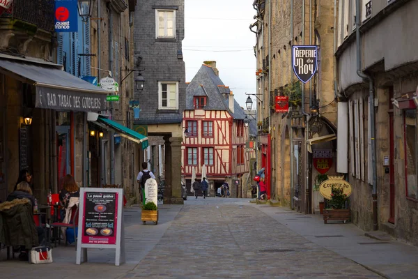 Dinan France April 2018 Beautiful Streets Colombage Houses Famous City — Stock Photo, Image