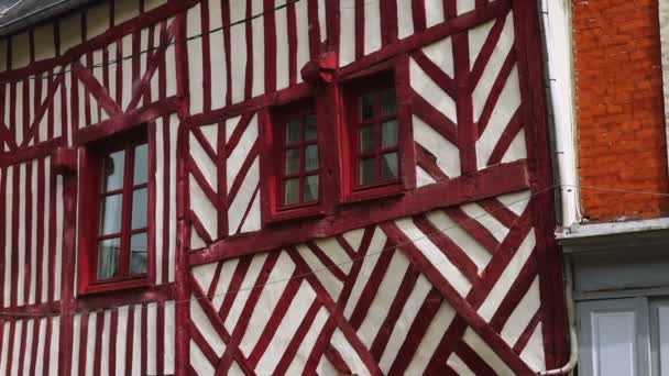 Honfleur Francja Kwietnia 2018 Widok Pusty Pięknej Ulicy Stare Tradycyjne — Wideo stockowe