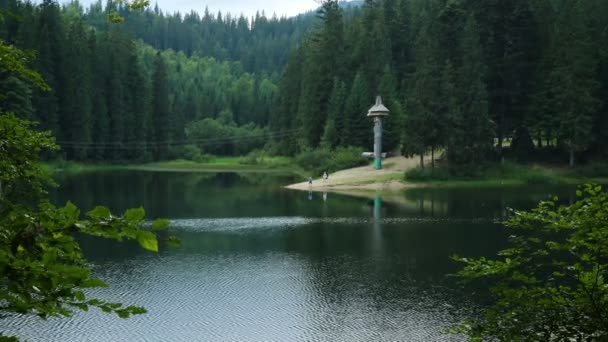 Beskåda Laken Synevyr Störst Och Mest Härlig Lake Den Ukrainska — Stockvideo