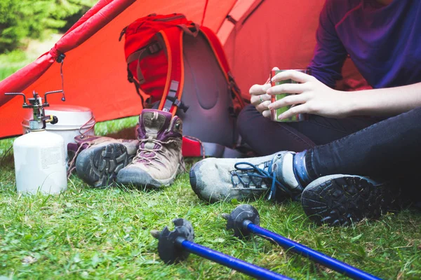 Randonnées et vie de camping — Photo